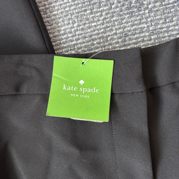 Kate Spade Black Cigarette Dress Pants Floral Detail Lace Trim Women’s Sz 10 NWT - Picture 6 of 10
